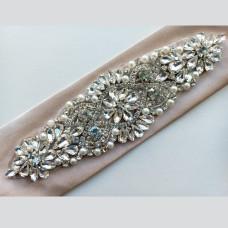Bridal sash - Light gold satin