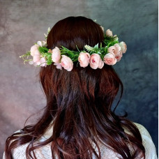 Pink floral flower crown