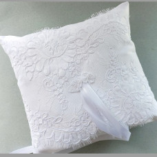 Wedding ring pillow - White lace