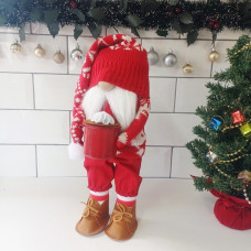 Red knit coffee gnome